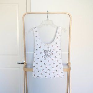 Truly Madly Deeply Floral Lace Trim Angel Tank Top